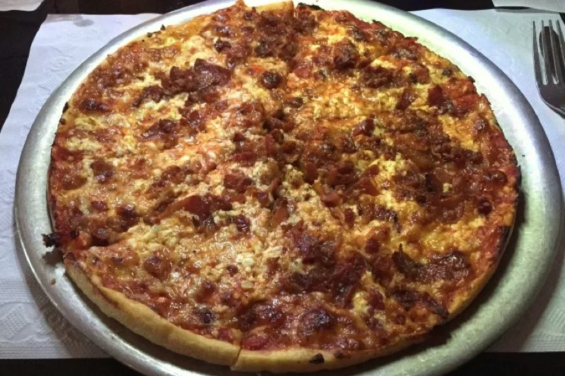 Bacon and feta bar pizza at Poopsie's Pembroke